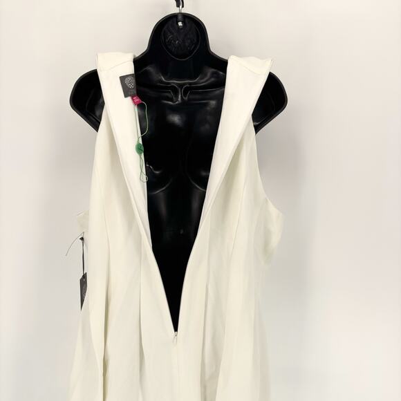 Vince Camuto Dress 18W Bow Tie Sleeveless Ivory Wedding Party NEW Minor Defect - Picture 5 of 10